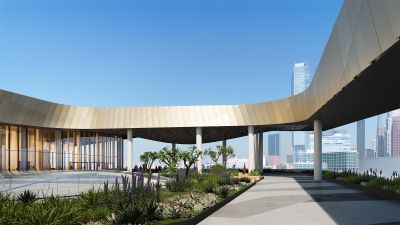 Los Angeles Convention Center Patio Rendering. Credit: Populous. 