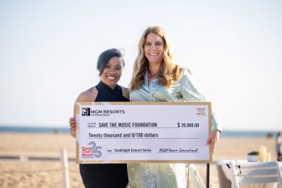 MGM Resorts Candlelight Concert Series - (From left to right) Tanya Hylton, West Coast Regional  Program Director, Save The Music Foundation and Shelly Cruz, MGM Resorts VP of Global Sales