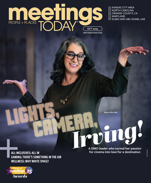 Image of the October cover of Meetings Today, with Maura Gast as the subject.