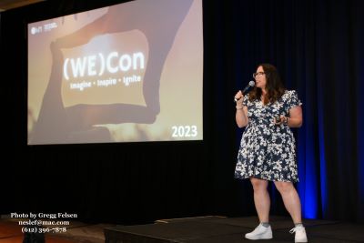 Mandi Graziano speaking at the 2023 MPI WEC