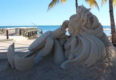 Marianne van den Broek's Mermaid Sand Sculpture at Casa Marina