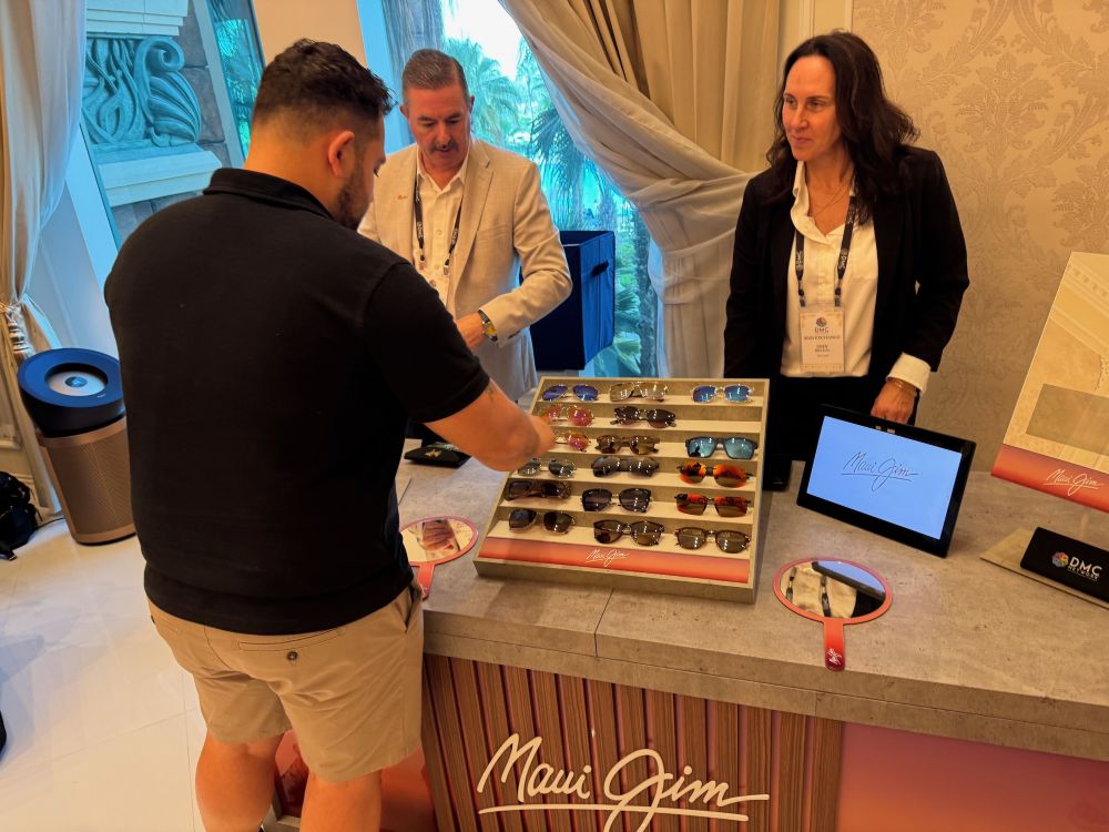 Maui Jim gifting table full of sunglasses.