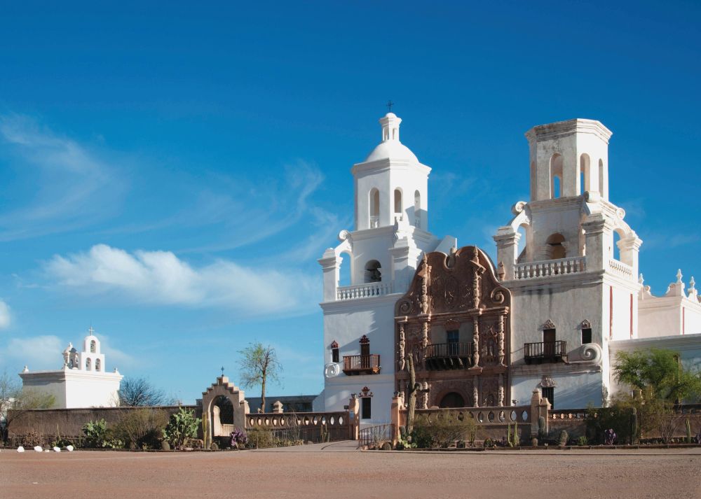 Mission San Xavier exterior.