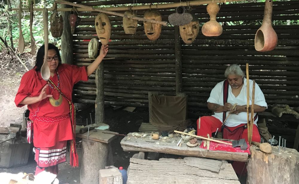 Photo of demonstration at Ocunalufte Indian Village.