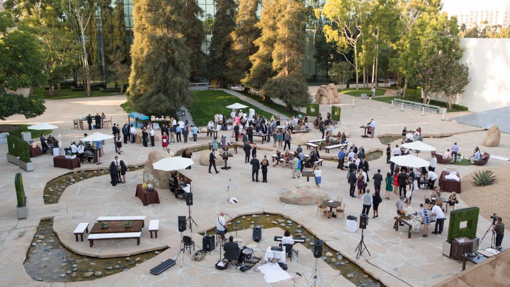 Noguchi Gardens outside event setup.