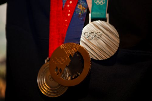 Olympic medals at the Visit Salt Lake event last October in New York City. Credit: Visit Salt Lake