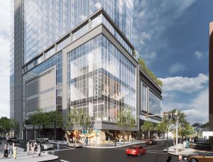 Rendering of the Omni Raleigh Hotel.