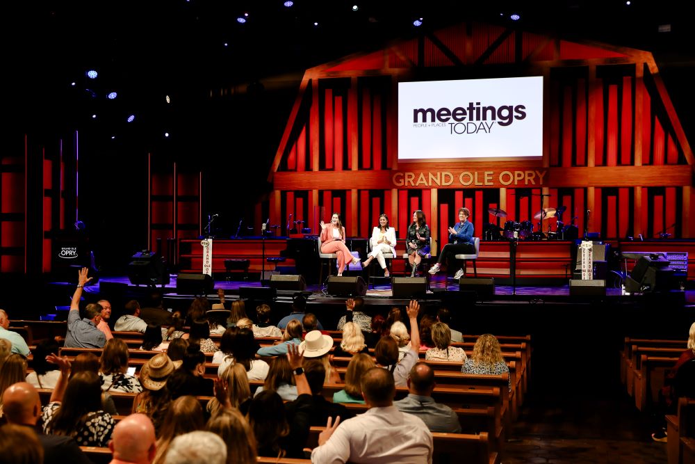 Photo of Dare to Interrupt panelists and audience at the Grand Ole Opry.