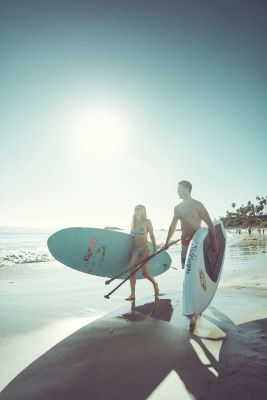 Paddle boarding in Laguna Beach, California