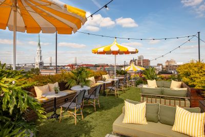Peregrin rooftop at Perry Lane Hotel