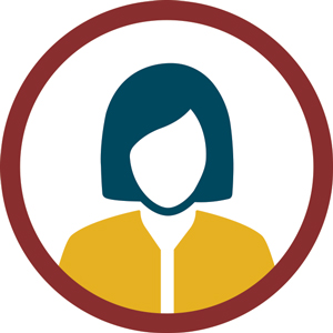 Infographic of a woman inside of a circle.
