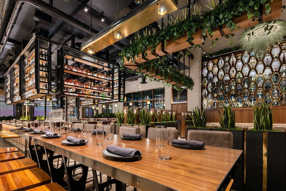 Photo of tables and bar area at Puesto Anaheim.