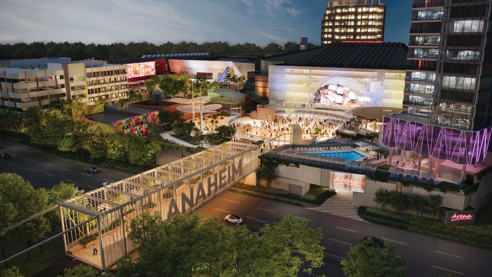 Rendering OCVIBE South Plaza Katella Bridge