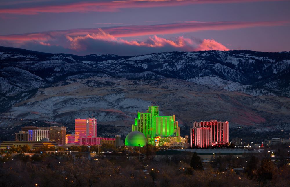 Reno skyline at nighttime