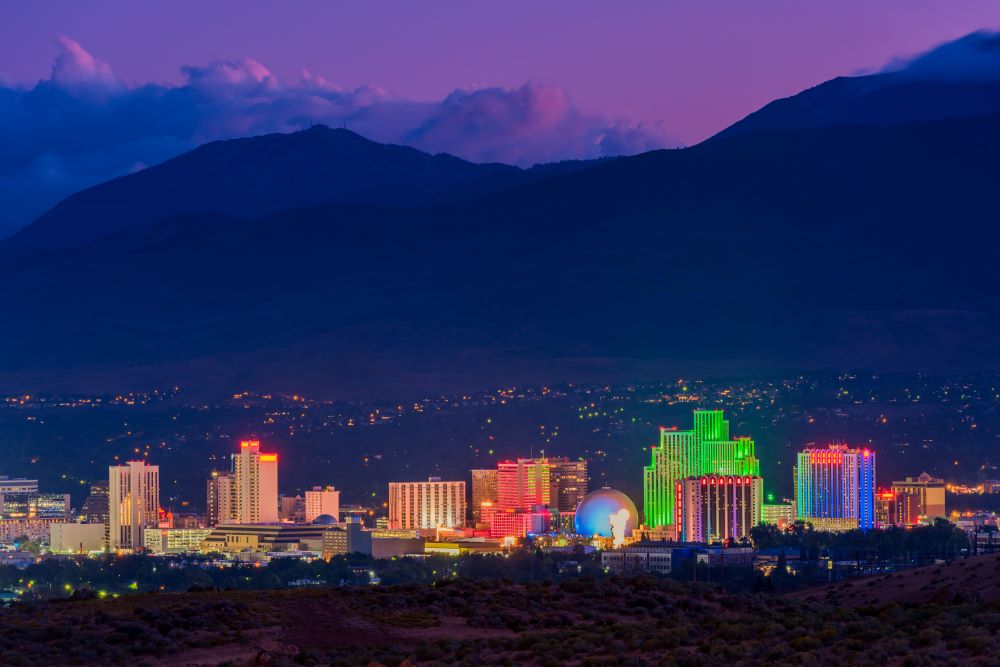 Reno skyline at nighttime