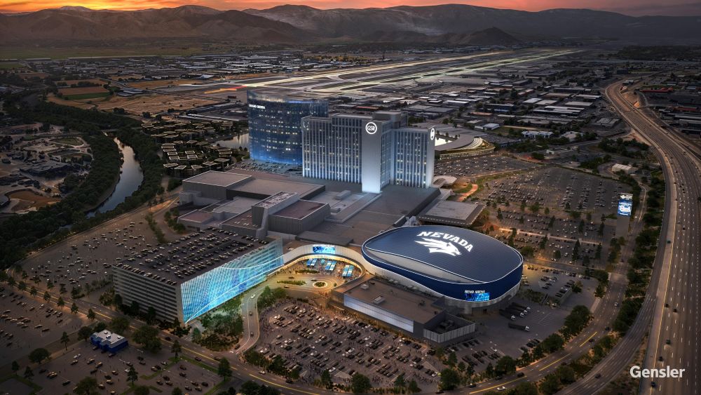 Aerial rendering of Reno Arena at Grand Sierra Resort