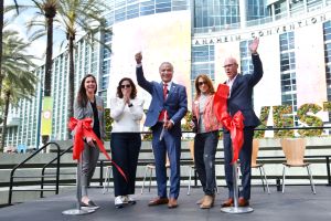 Ribbon cutting for New Products Expo West show at Anaheim Convention Center.