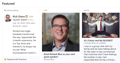 Richard Bliss' LinkedIn Featured Section
