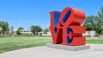 Robert Indiana's iconic LOVE sculpture in Old Town, Scottsdale Credit Analisa Shah