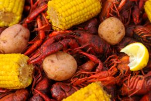 A corn, potato and crawfish boil.