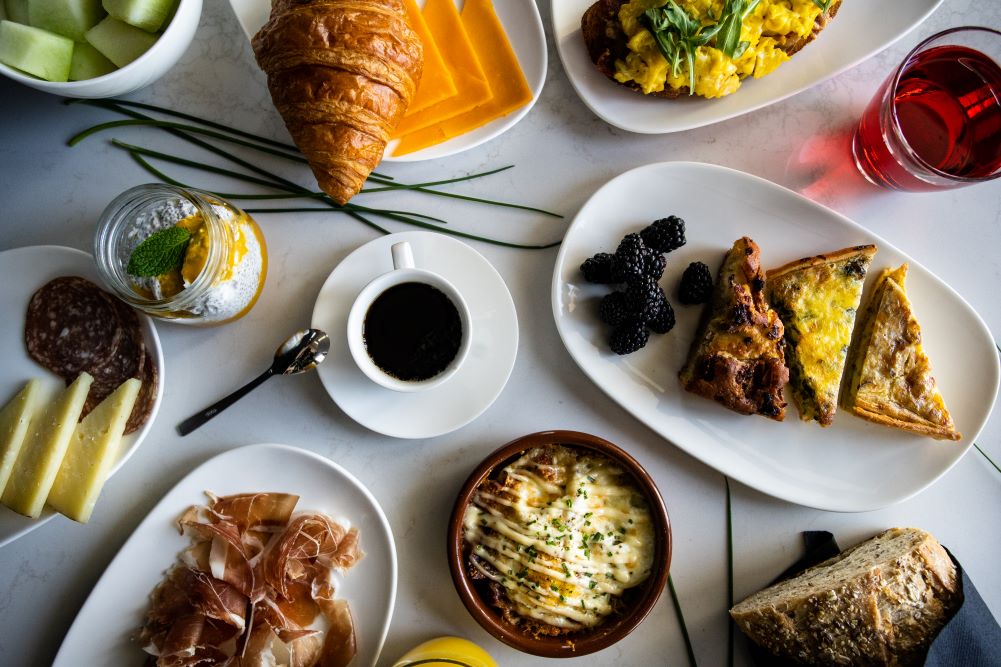 Brunch spread at SkyBar