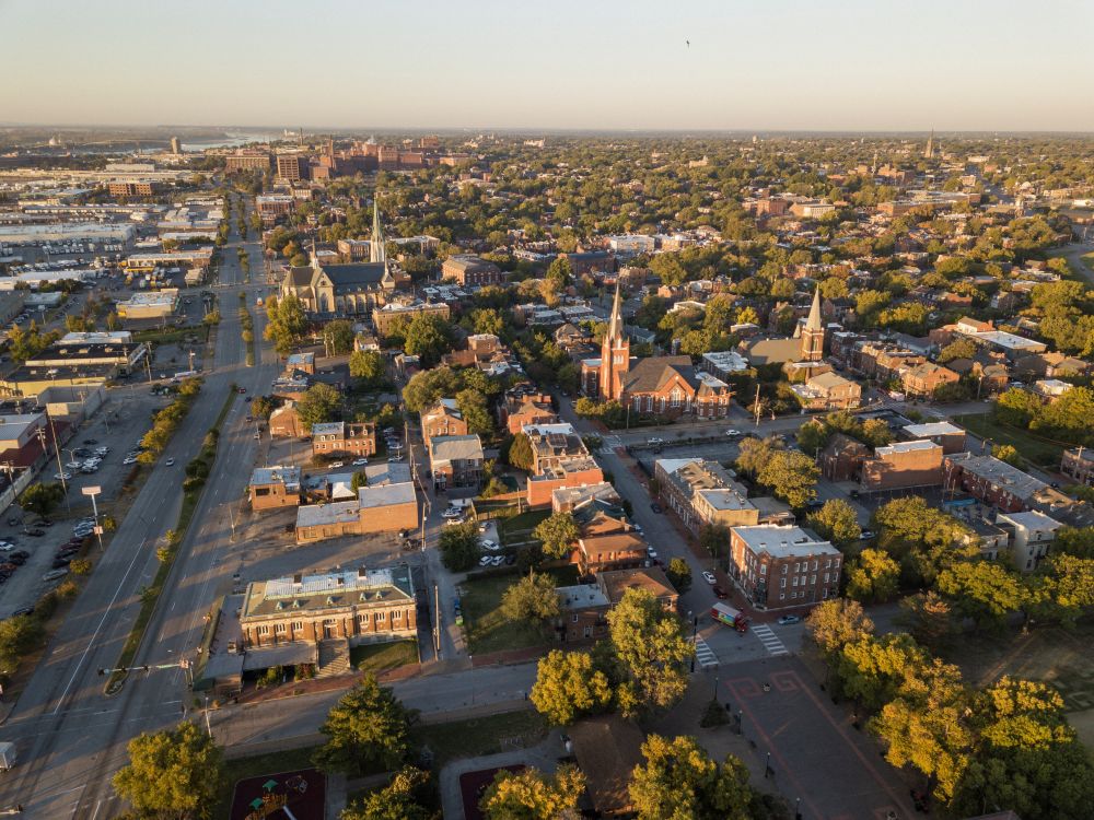 aerial photo of Soulard neighborhood in St. Louis