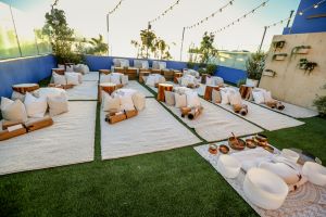 Sound bath setup.