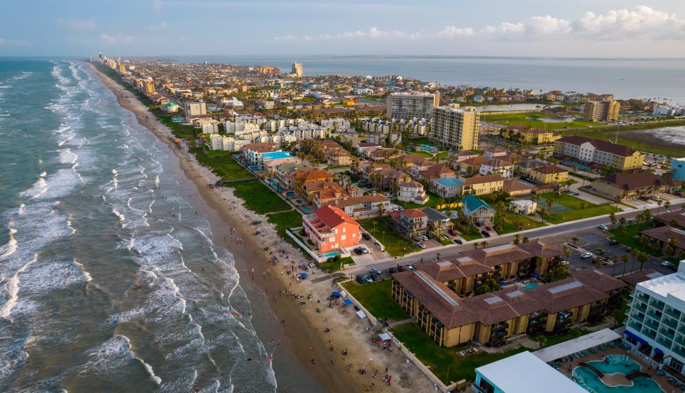 Aerial photo of South Padre Island.