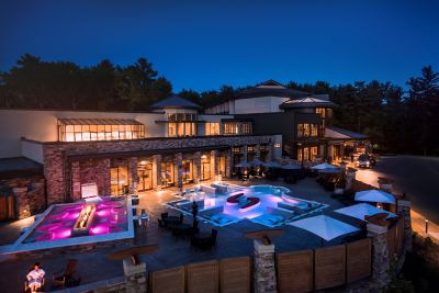 Sundara Inn and Spa exterior overview at night
