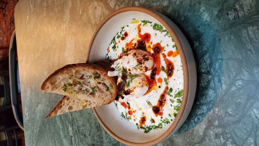 Turkish eggs from Salt Harvest at Populus Seattle.
