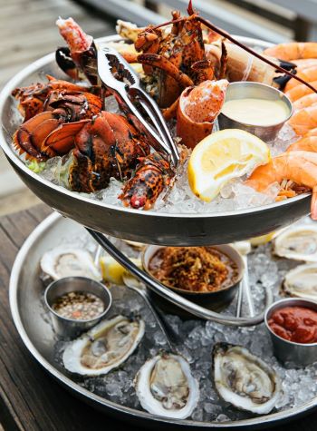 Seafood tower, Tavern & Table, Charleston, North Carolina.