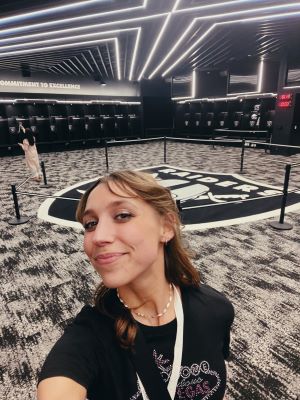 Taylor in the Las Vegas Raiders' Locker Room at SITE NITE during IMEX America 2022