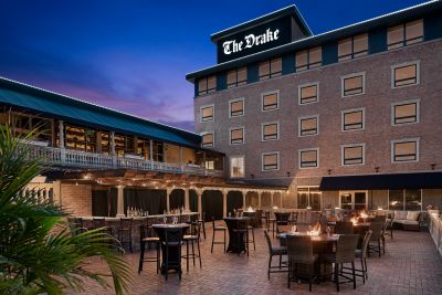 The Drake exterior with new patio and bar