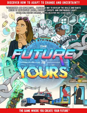 Cover graphic of The Future Is Yours Board Game.