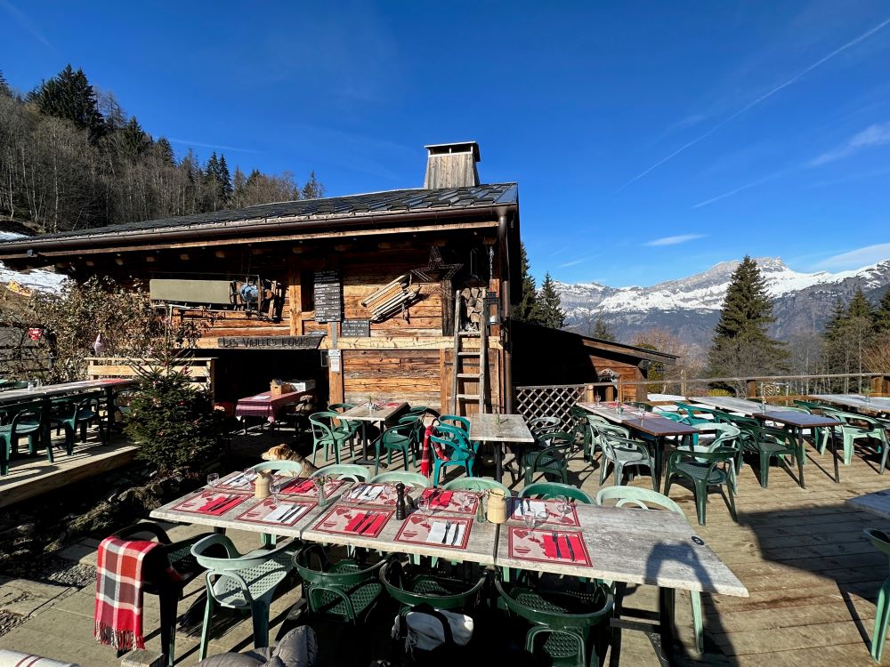 The terrace at Les Vieilles Luges.