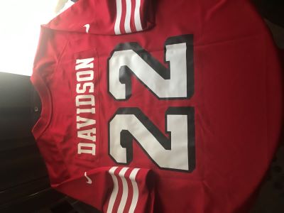 Tyler Davidson NFL jersey from 2022 NFL Draft event.