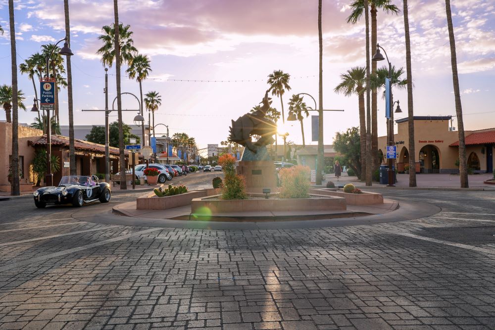 Jack Knife by Ed Mell, located in the roundabout at Main Street and Marshall Way in the Old Town Arts District.