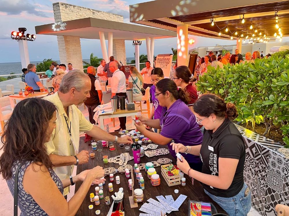 Crafts table during opening night