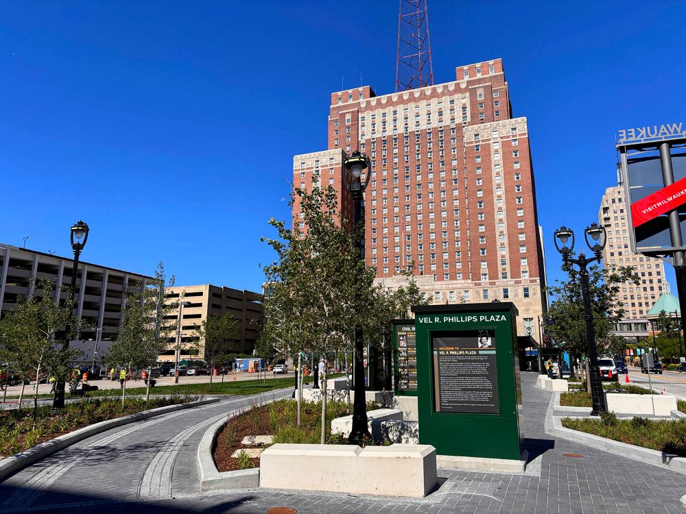 Vel R. Phillips Plaza and Hilton Milwaukee