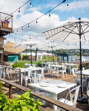 Phot of outdoor dining section of Seattle's Westward restaurant.