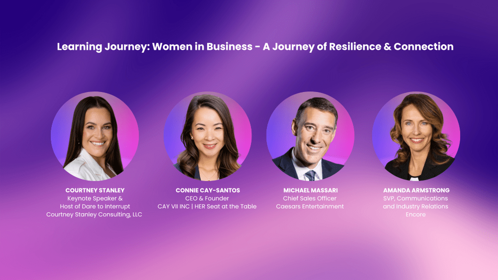 "Women in Business: A Journey of Resilience and Connection" Learning Journey panel guests and moderator Courtney Stanley