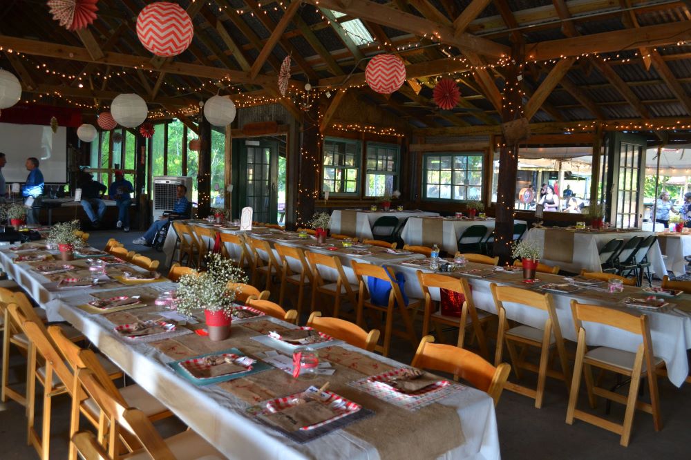 Bayou Barn dinner setup