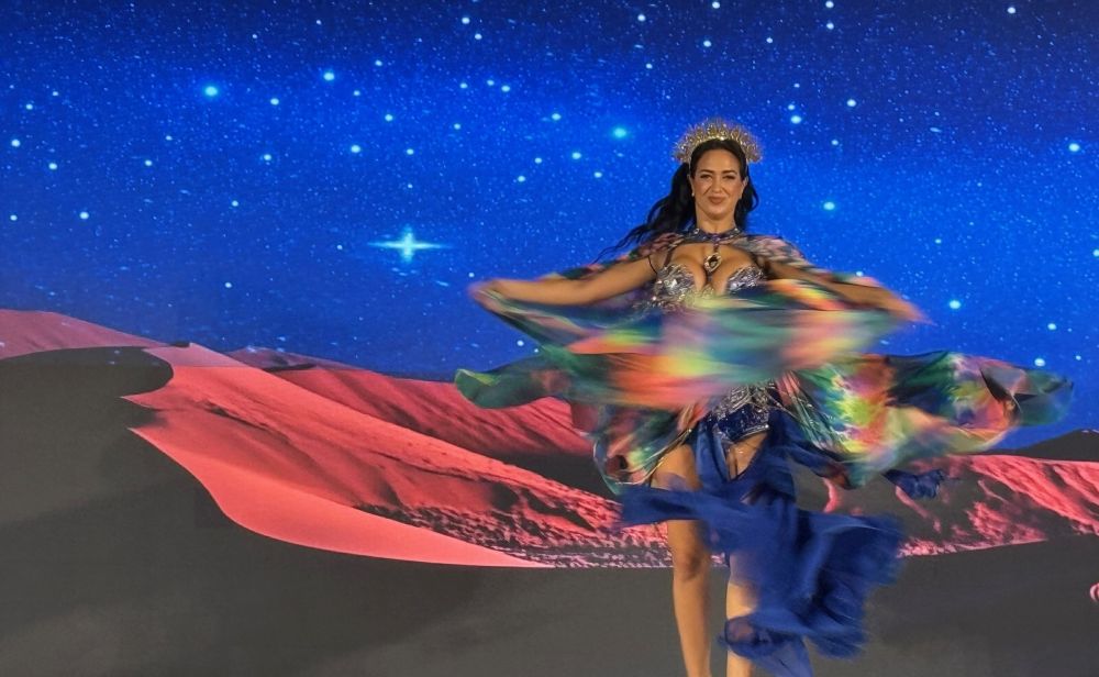 A swirling dancer on stage.