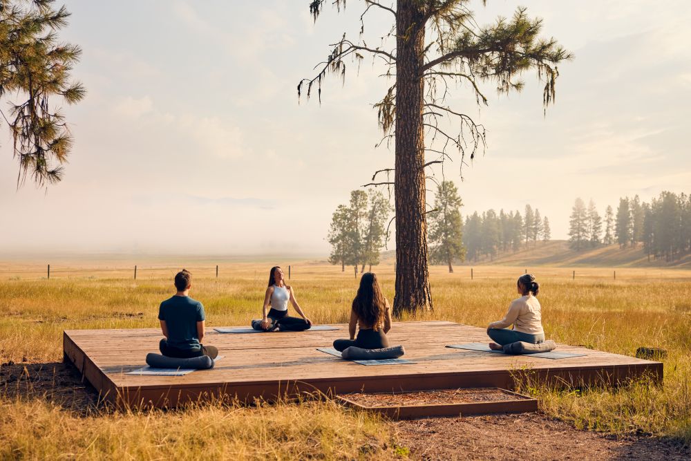 Yoga at Paws Up Montana