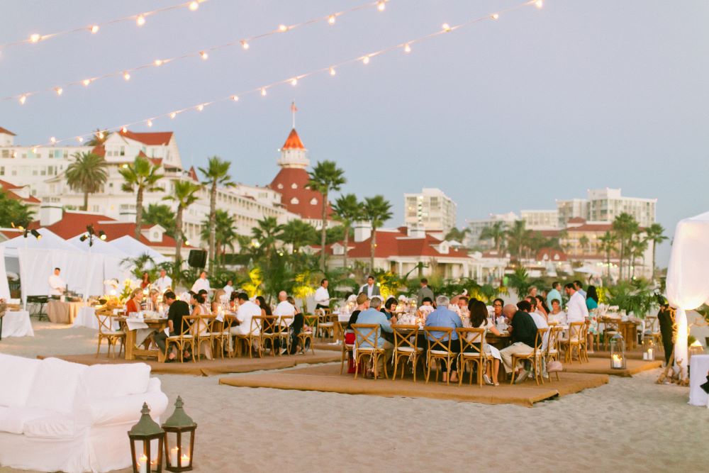 Beach event at Hotel del Coronado