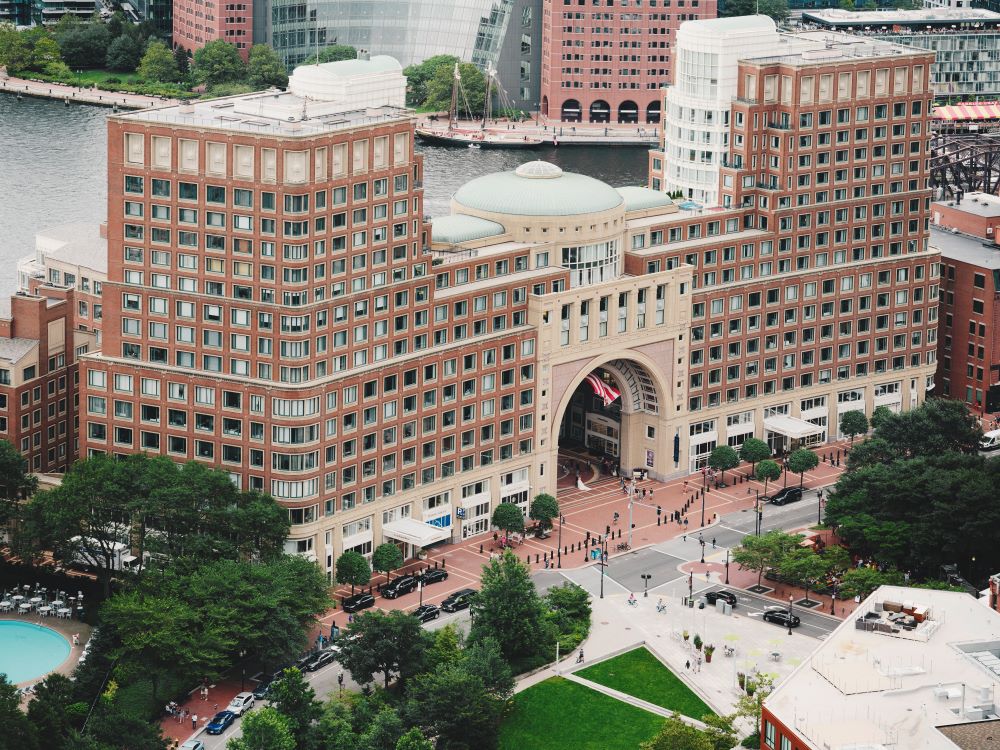 Boston Harbor Hotel aerial view