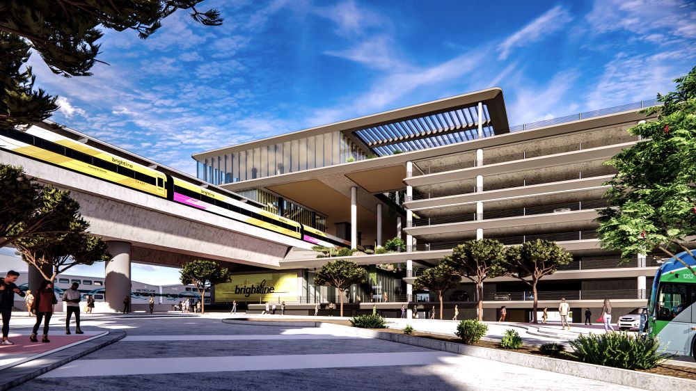 Brightline West Rancho Cucamonga Station rendering