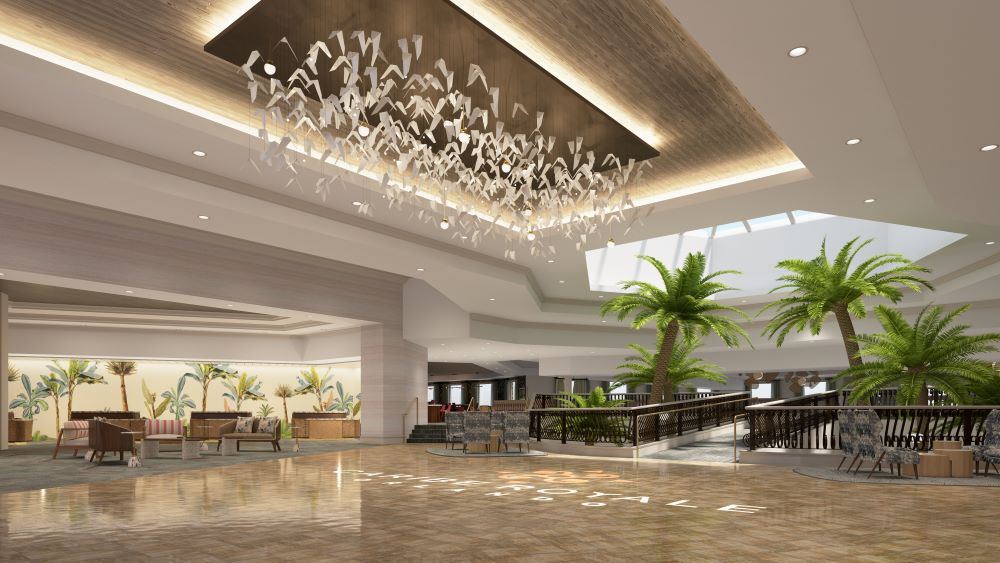 Rendering of renovated lobby at Caribe Royale Orlando