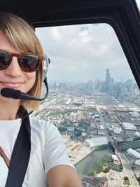 Author on Vertiport Chicago helicopter tour