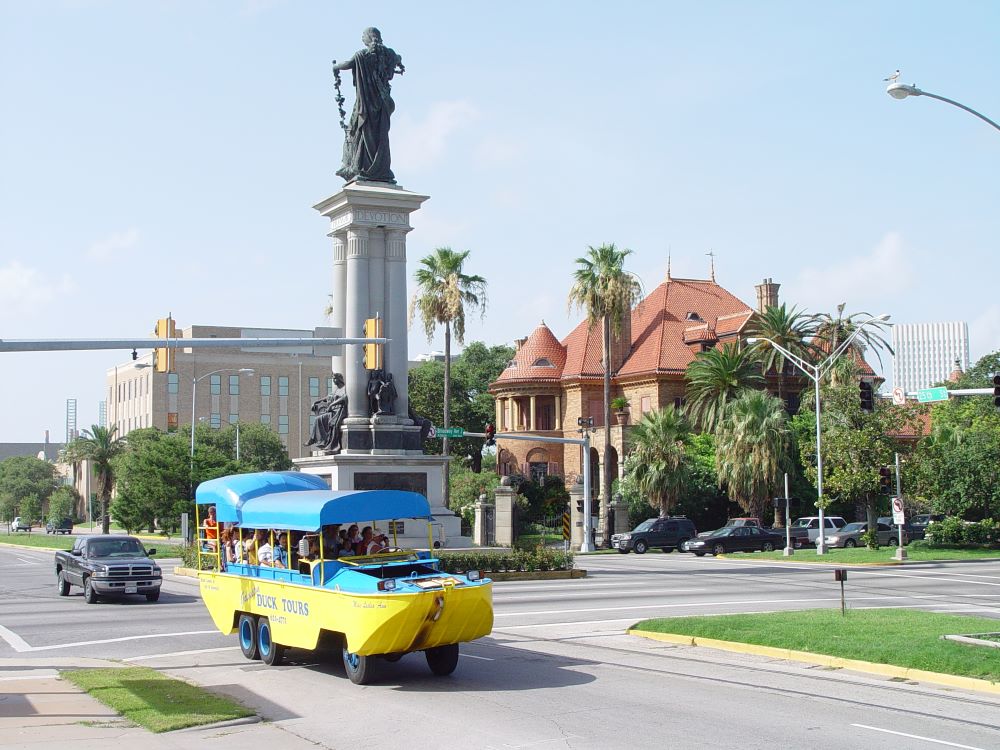 Galveston Duck Tours on the roads